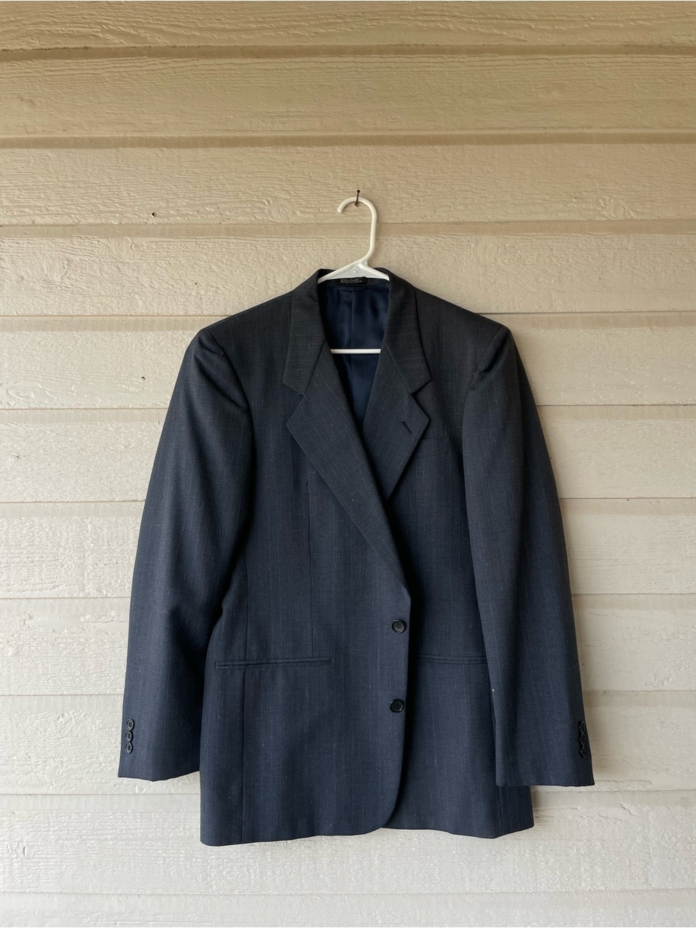 Dario di Napoli Men’s Tux Jacket 39R Gray Plaid Wool Silk Blend 2 Button